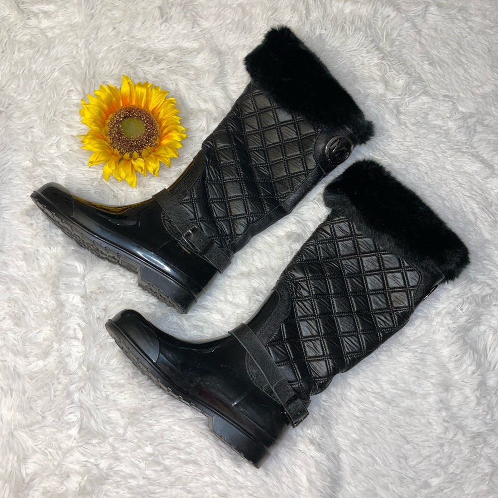 Michael Kors black rain/snow boots size 8